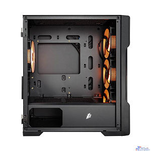 1STPLAYER Корпус TRILOBITE T3 Black / mATX, TG / 4x 120mm LED fans inc. / T3-BK-4F1