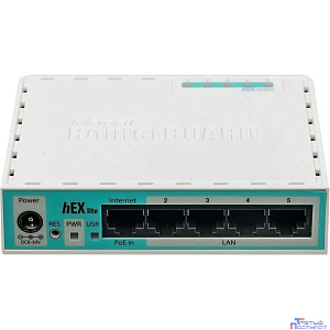 MikroTik RB750r2 hEX lite Маршрутизатор 4 порта 100Мбит/сек. + 1 порт WAN 100Мбит/сек.