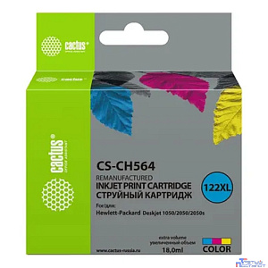 Картридж струйный Cactus CS-CH564 многоцветный для №122XL DeskJet 1050/2050/2050s (18ml)