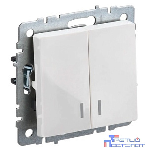 IEK BR-V20-1-10-K01 BRITE Выключ. 2-кл. с инд. 10А ВС10-2-1-БрБ бел.