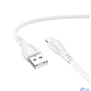 BOROFONE BX121/ USB кабель Lightning/ 1m/ 2.4A/ белый