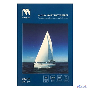 NV Print (NVP-180Gl4Rs100) Глянцевая фотобумага для струйной печати 180 г/м2 4R(100mmx150mm) 100  листов