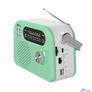 RITMIX RPR-045 MINT {Радиоприёмник портативный 3хдиапазонный FM/AM/SW,Bluetooth v.5.3, воспроизв. с USB и с карт пам. micro SD (до 32Gb)}
