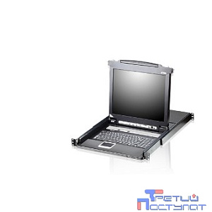 8-портовый KVM-переключатель с ЖК-дисплеем Slideaway/ATEN/ SINGLE RAIL 8P PS/2-USB LCDKVMP 17INCH