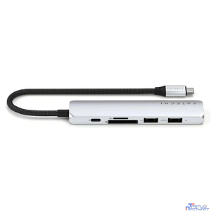 Док-станция Satechi ST-P6SS 6-IN-1 USB-C SLIM MULTIPORT ADAPTER, SILVER