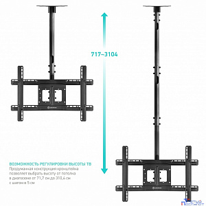 ONKRON N2L чёрный Для телевизоров диагональю 32"-70" Максимальная нагрузка: 68,2 кг VESA: 100x100, 100x200, 200x100, 200x200, 200x300, 200x400, 300x100, 300x200, 300x300, 300x400, 400x200, 400x300, 40