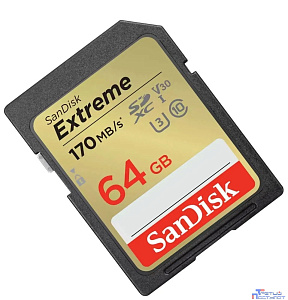 SecureDigital 64GB Sandisk Extreme SDXC Card 170MB/s  CL10 V30 UHS-I U3