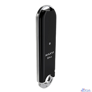 Maxvi USB Drive 64GB P2 black, монолит с колпачком, ABS пластик, USB 2.0