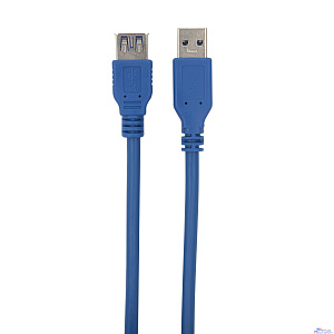 Bion Кабель удлинительный USB 3.0 AM/AF, 1.8 м, позолоченные контакты, синий [BXP-CCP-USB3-AMAF-6]