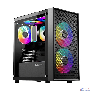 XASTRA Корпус A305M 3FRGB Black mATX/Mesh/ tempered glass / 2x140mm + 1x120mm FRGB fans/ A305M-2FC14F-1FC12F