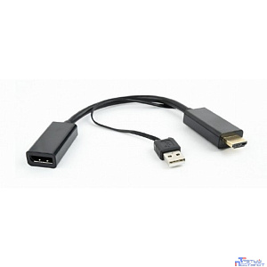 Cablexpert Конвертер HDMI->DisplayPort  HD19M+USBxHD20F, черный (DSC-HDMI-DP)