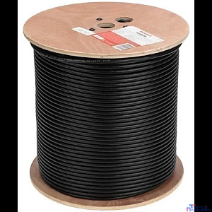 Rexant (01-1121-R) Кабель витая пара U/UTP, CAT 5е, PE, 10PR, 24AWG, OUTDOOR, SOLID, черный, 305м, РФ