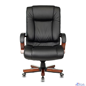 Кресло руководителя Бюрократ T-9925WALNUT/BLACK черный кожа крестовина дерево (1215691)