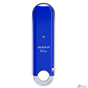 Maxvi USB Drive 64GB P2 blue, монолит с колпачком, ABS пластик, USB 2.0