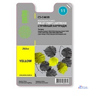Cactus C4838 Картридж №11 для HP BIJ 1000/1100/1200/2200/2300/2600/2800, желтый
