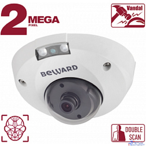 BEWARD B2530DMR Купольная IP-камера 2 Мп, 1/2.8'' КМОП SONY Starvis, 0.002 лк (день)/0.001 лк (ночь), 2xWDR, Н.265/Н.264/MJPEG, 1920x1080, 25 к/с, объектив 2.8/3.6/6/8/12/16 мм на выбор