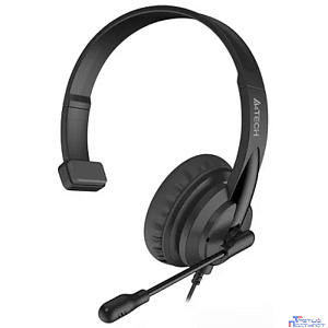 Наушники с микрофоном A4Tech HU-11 черный 2м накладные USB оголовье (HU-11/USB/BLACK)