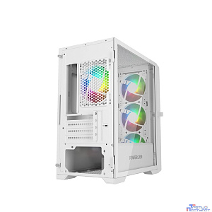 Powercase Mistral Micro X4W, Tempered Glass, 4х 120mm 5-color fan, белый, mATX (CMMXW-L4)