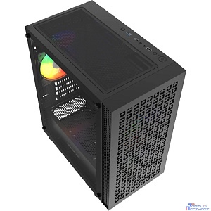 Powercase Mistral Micro EM18, Tempered Glass, 2x140mm + 1x120mm ARGB PWM fan, чёрный, mATX  (CMMEM18B-A3)