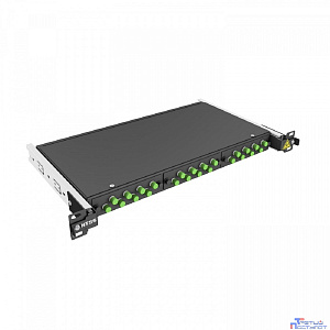 NTSS Кросс 19" NTSS PREMIUM выдвижной, предсобранный 1U, 8 портов FC/APC, 9/125 мкм, (сплайс, пигтейлы, кдзс, планки, адаптеры), черный, RAL9005 NTSS-RsFOB-PM-1U-8-FC/A-9-SP1.5G2A-BL