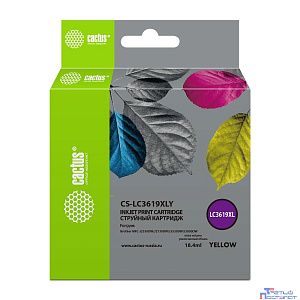 Картридж струйный Cactus CS-LC3619XLY желтый (18.4мл) для Brother MFC-J2330DW/J2730DW/J3530DW/J3930DW