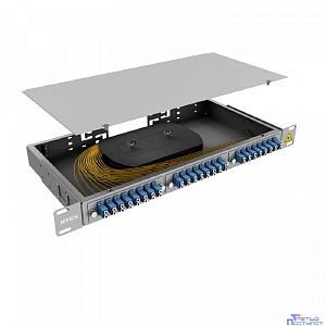 NTSS Кросс 19" NTSS PREMIUM, предсобранный 1U, 4 порта LC/UPC duplex, 9/125 мкм, (сплайс, пигтейлы, кдзс, планки, адаптеры) NTSS-RFOB-PM-1U-4-2LC/U-9-SP1.5G1A