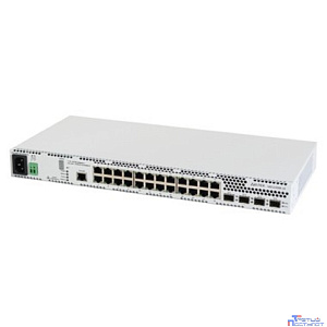 ELTEX MES2300B-24 АС Ethernet-коммутатор 24 порта 10/100/1000BASE-T, 4 порта 10GBASE-R (SFP+)/1000BASE-X (SFP), L3, 100–240 В AC, 12 В DC