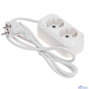 PROconnect (13-4202) Удлинитель 2 гнезда, 1,5м, 3х0,75мм?, с/з, белый