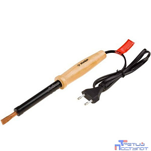 ЗУБР Электропаяльник "МАСТЕР" с деревянной рукояткой и долговечным жалом, форма клин, 40Вт [55405-40_z01]