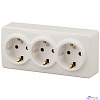 Эра Б0020704 11-2209-02 Розетка 3 х 2P+E Schuko со шторками, 16АХ-250В, ОУ, Эра Эксперт, сл.кость