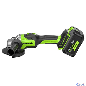 Greenworks GD24AG 24В Угловая шлифовальная машина акк, б/щет, 125 мм, 10500 об/мин,1х8Ач,ЗУ,кор [3200207CUH]