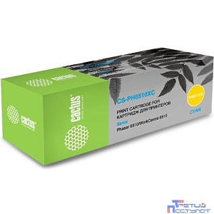 Картридж лазерный Cactus 106R03485 CS-PH6510C голубой (2400стр.) для Xerox Phaser 6510DN/WC 6515DN