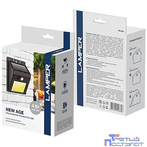 Rexant 602-233 Светильник ПРОЖЕКТОР NEW AGE на солнечной батарее, датчик движения плюс датчик освещенности, кнопка вкл/выкл герметичная фасадная, LED COB монтаж на стену