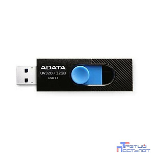 A-DATA Flash Drive 32GB  <AUV320-32G-RBKBL> UV320, USB 3.2, черный/голубой