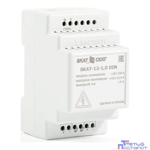 БАСТИОН SKAT-12-1.0 DIN (СКАТ ИБП-12/1-DIN) источник питания 12В 1А пластиковый корпус под DIN рейку 35 мм, МПТ (583)