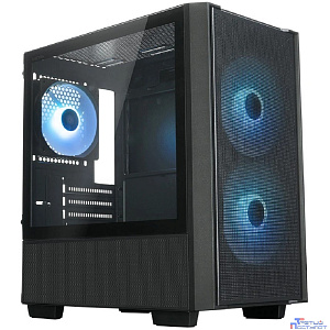 XASTRA Корпус A400M 3ARGB-C6 Black mATX/ Mesh/ Screwless TG+Mesh/2x140mm + 1x120mm FC ARGB PWM fans/Argb+PWM HUB 6port/ A400M-2FC14A-1FC12A-C6