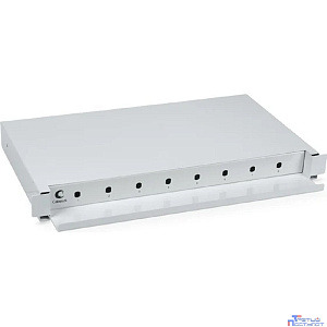 Cabeus ODF-19-8-ST Кросс бокс оптический 19" на 8 ST(FC) со сплайс-кассетой, выдвижной (без пигтейлов и проходных адаптеров)