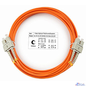 Cabeus FOP-62-SC-SC-5m Шнур оптический duplex SC-SC 62,5/125 mm 5м LSZH