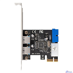 Exegate EX296209RUS Контроллер ExeGate EXE-342 (PCI-E x1 v2.0, 2*USB3.0 ext.+ 1*19pin int. (внутренние коннекторы для подключения 2*USB3.0 портов на корпусе), разъем доп.питания, VIA Labs Chipset VL80