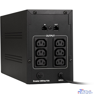 Exegate EP285489RUS ИБП ExeGate SpecialPro UNB-1200.LED.AVR.C13.RJ <1200VA/750W, LED, AVR, 6*IEC-C13, RJ45/11, Black>