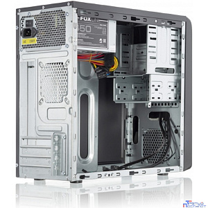 Foxline FL–628-FZ450R-U32 |FL–628-FZ450R-U32| mATX case, black, w/PSU 450W 12cm, w/2xUSB2.0, w/2xUSB3.0 w/pwr cord, w/o FAN