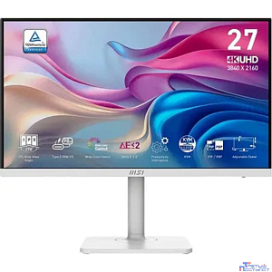 MSI Modern 27" MD272UPHW белый {IPS 3840x2160 60Hz 4ms HDR400 1000:1 400cd 178/178 2xHDMI DisplayPort 3xUSB USB-C(98W) 2x3W HAS Pivot}