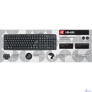 Defender Клавиатура  HB-420 RU Black USB [45420] {Проводная, полноразмерная}