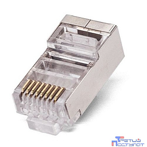 Filum FL-NA-PLUG6-3 Коннектор RJ-45, 6 кат., 8p8c, экран, 50 мкм, универсальный, для одножильного и многожильного кабеля, уп/100 шт