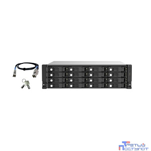QNAP TL-R1620Sep-RP SAS-модуль расширения, 16 отсеков 3,5"/2,5" SAS/SATA 12/6 Гбит/с, стоечное исполнение, 2 блока питания.