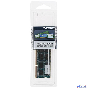 Patriot DDR3 SODIMM 8GB PSD38G16002S (PC3-12800, 1600MHz, 1.5V)
