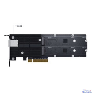 Synology E10M20-T1 Сетевая карта, 10GB, RJ-45, PCIe 3.0x8, PCIe NVMe 22110/2280, M-key, 2 слота