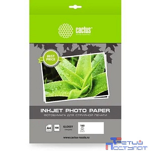Фотобумага Cactus CS-GA4180100ED A4/180г/м2/100л./белый глянцевое для струйной печати
