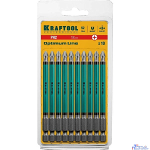 Набор бит Kraftool 26122-2-100-10,  шестигранный (1/4HEX - E),  10шт