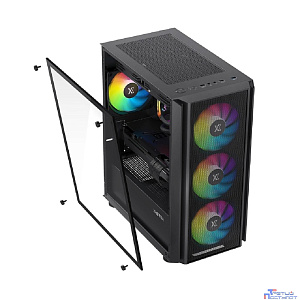 XASTRA Корпус A402M 4ARGB Black mATX/Mesh/full-size TG/ 4x120mm ARGB PWM fans/ A402M-4FC12A-BK